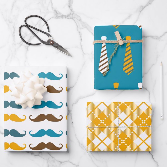 Father's Day Dad of Warmth Set Wrapping Paper Sheet (Front)