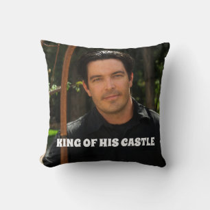 FATHER'S DAY DAD PHOTO PILLOW KING OF HIS CASTLE