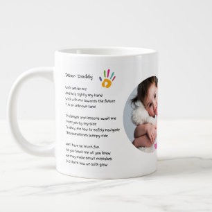 Fathers Day Dad POEM Hold My Hand Daddy PHOTO Gift Large Coffee Mug
