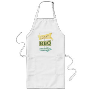 Father's Day  Dad Retro Grunge Barbeque Sign Long Apron
