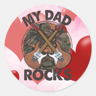 Father's Day Dad Rock Classic Round Sticker
