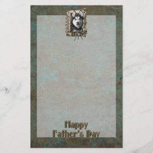 Fathers Day DAD - Stone Paws - Siberian Husky Stationery