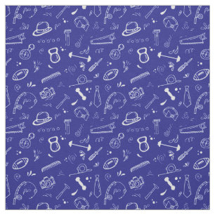 Fathers Day Dad Tools Items on Blueprint Blue Fabric