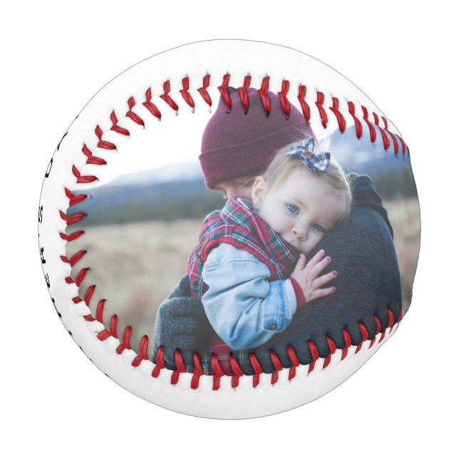 Father's Day Dad with Baby Girl Custom Photo Baseball (Front Left)