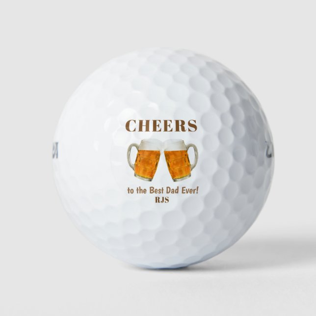 Father's Day Dad World's Best Ever Monogram Golf Balls (Front)