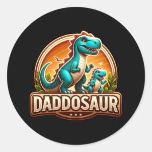 Father's Day Daddosaur Classic Round Sticker