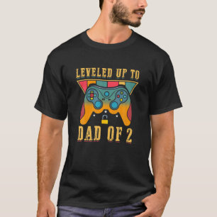 Father's Day Daddy Again Leveled Up To Dad Of 2 Da T-Shirt