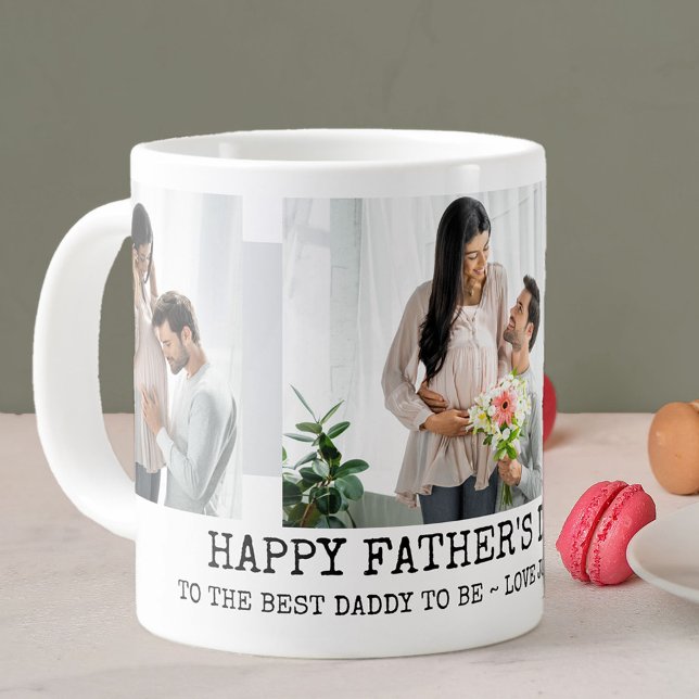 Fathers Day Daddy to Be 3 Photo Grey Large Coffee Mug (Creator Uploaded)