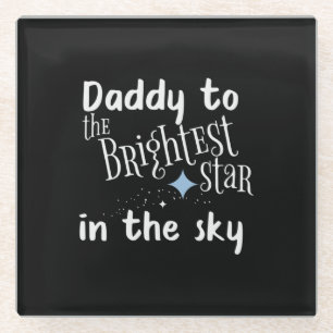 Father's Day Daddy To The Brightest Star Glass Coaster