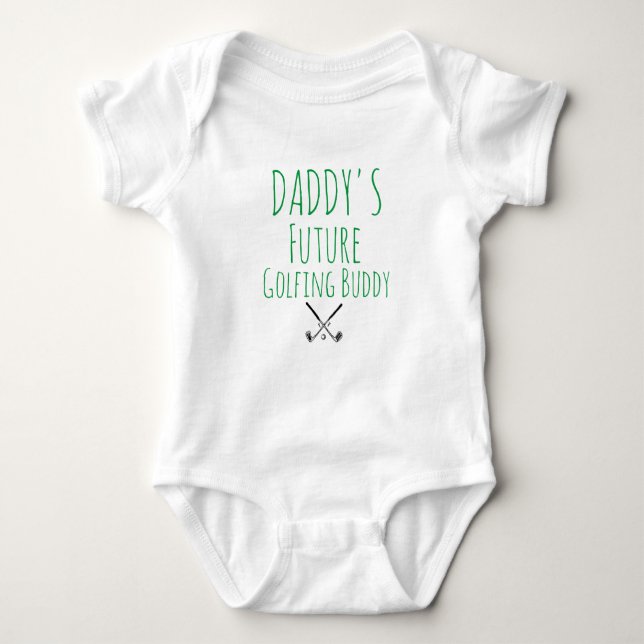 Father's Day Daddy's Future Golfing Buddy Baby Bodysuit (Front)