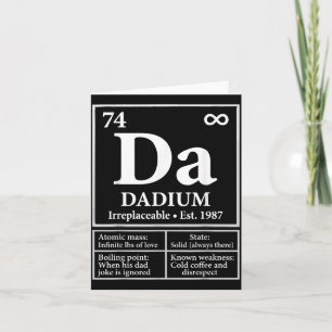 Fathers Day Dadium Periodic Table Funny Dad Card