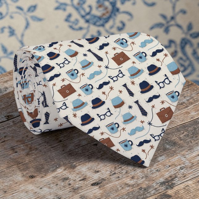 Father's Day Dapper Dad Pattern Necktie Tie (Creator Uploaded)