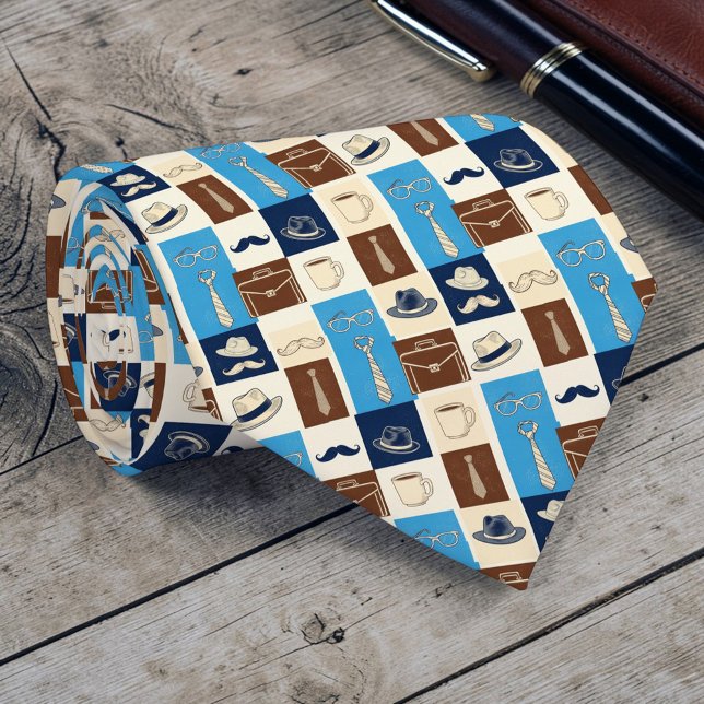 Father's Day Dapper Dad Pattern Necktie Tie (Creator Uploaded)