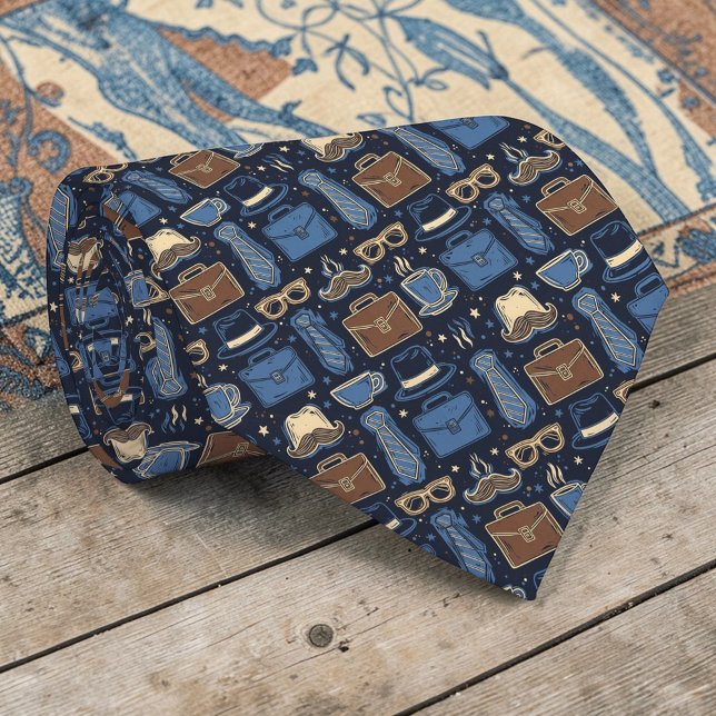 Father's Day Dapper Dad Pattern Necktie Tie (Creator Uploaded)