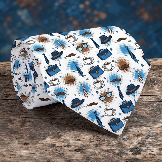Father's Day Dapper Dad Pattern Necktie Tie (Creator Uploaded)