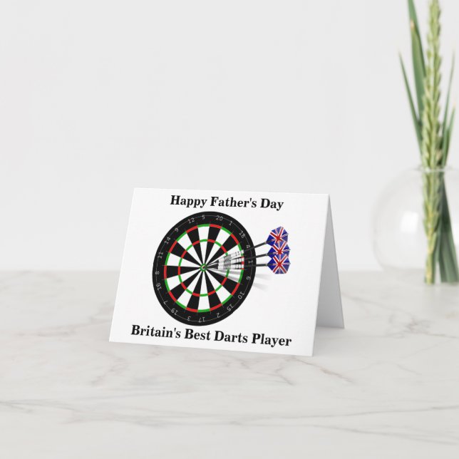 Father's Day Dart Board And Darts Card (Front)