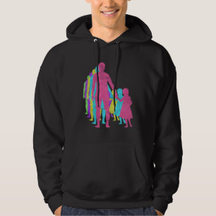 Fathers Day Daughter Holding Hand Love 80s Colors  Hoodie