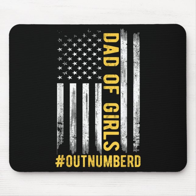 Father's Day Daughter Xmas Dad Of Girls Outnumbere Mouse Pad (Front)