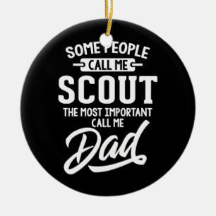 Fathers Day Design for a Scout Dad Ceramic Ornament