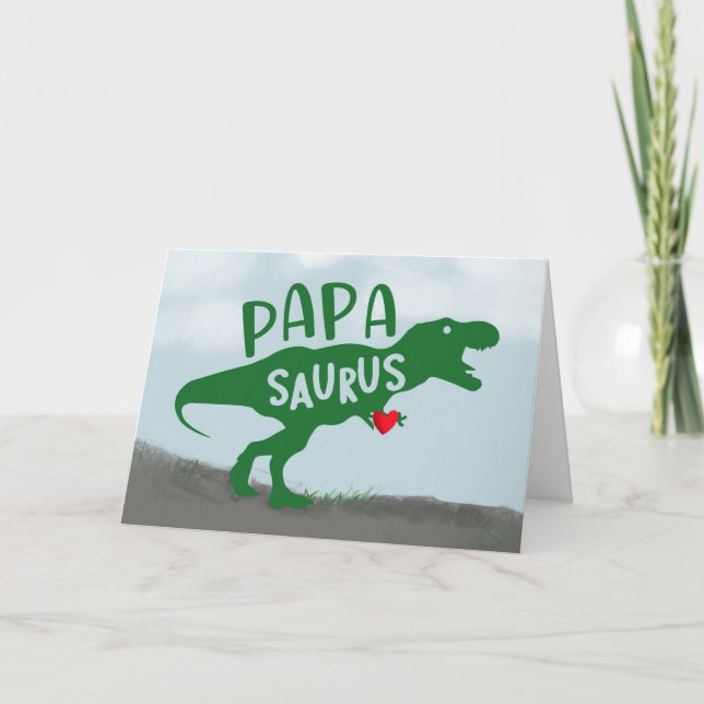 Fathers Day Dinosaur Papa-Saurus Card (Front)
