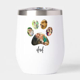 Fathers Day Dog Dad   5 Paw Print Photo Collage