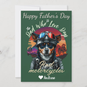 father's day, dog dad, motorcycles, simple modern holiday card