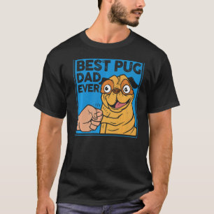 Father's Day Dog Dad Pet Owner Retro Best Pug Dad  T-Shirt