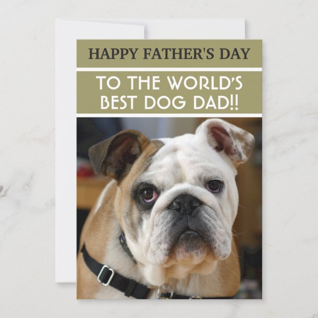 Father's Day Dog Dad with Custom Photo Card (Front)
