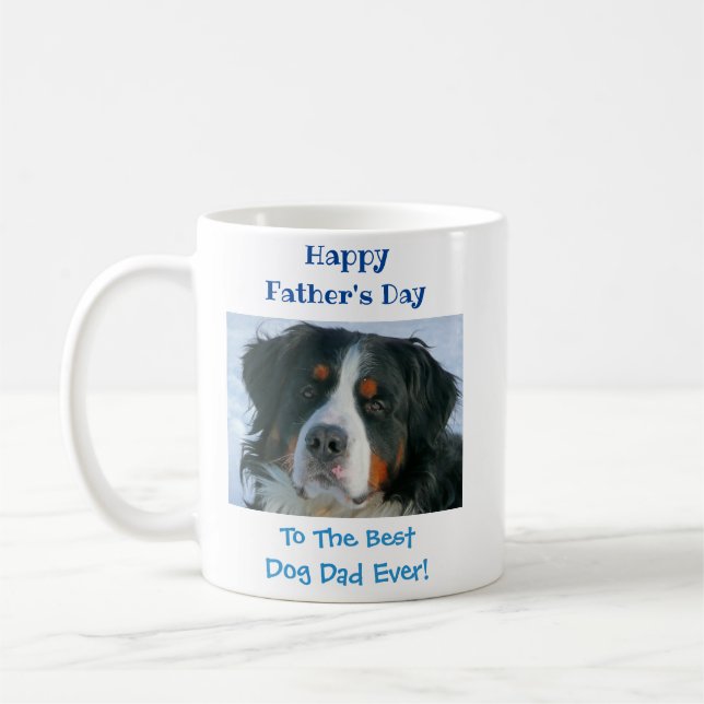 Father's Day Dog Dad World's Best Ever Pet Photo Coffee Mug (Left)