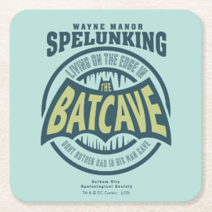 Father's Day Don't Bother Dad In His Batcave Square Paper Coaster