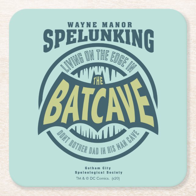 Father's Day | Don't Bother Dad In His Batcave Square Paper Coaster (Front)