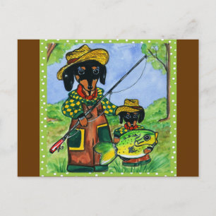 Fathers Day Doxies Postcard