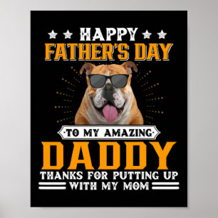 Father's Day English Bulldog Dog Dad Gifts For Men Poster