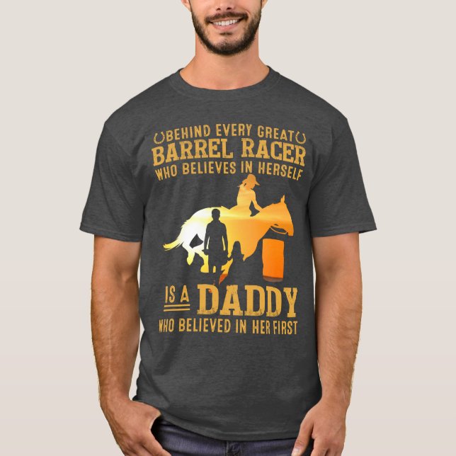 Fathers day Equestrian dad, Barrel dad T-Shirt (Front)