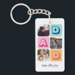 Father's Day Family Photo Collage I Love You Dad Key Ring<br><div class="desc">Personalised Father's Day gift for your dad to celebrate Father's Day. Whether it's for a new dad, stepdad, old and classic dad, or dad-to-be, the custom text function will get you covered. You can change the text to your desired wording and upload your own custom photo. Get something memorable and...</div>