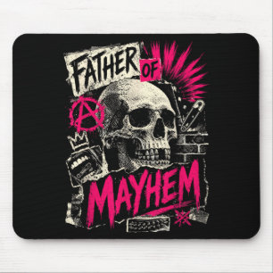 Fathers Day Father Of Mayhem Funny Dad Matching Mouse Pad