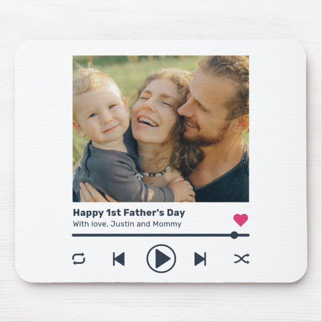 Father's Day Favourite Song Music Player Dad Photo Mouse Pad (Front)