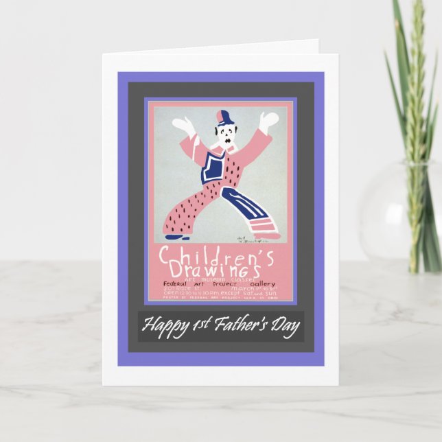 Father's Day, First, vintage Clown Card (Front)