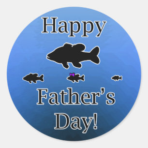 Father's Day Fish Classic Round Sticker