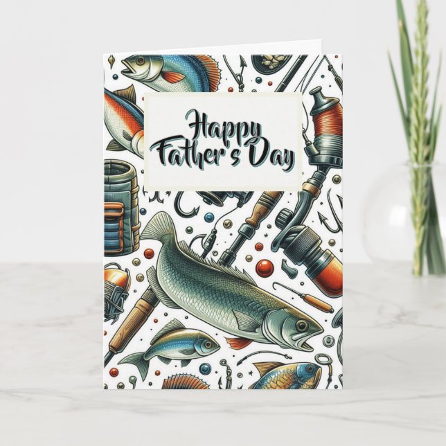 Father's Day Fishing Holiday Greeting  Card (Front)