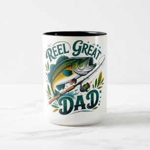 Father's Day/Fishing/Reel Great Dad Two-Tone Coffee Mug
