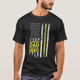 Fathers Day Flag Husband Dad Protector Hero Mens T-Shirt