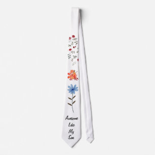 Father's Day Floral Necktie : Awesome Like My Son