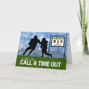Father's Day Football Sports Theme Name Card