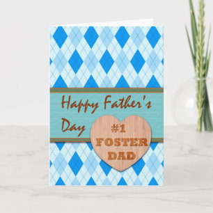Father's Day for #1 Foster Dad, Argyle Design Card