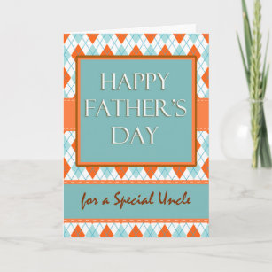 Father's Day for an Uncle, Argyle Geometric Design Card