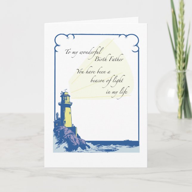 Father's Day for Birth Father with Lighthouse, Oce Card (Front)