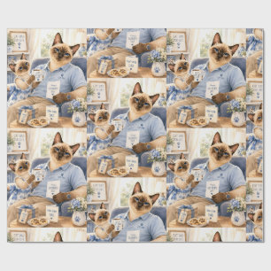 Father's Day for Cat Dad Cat Lovers Wrapping Paper