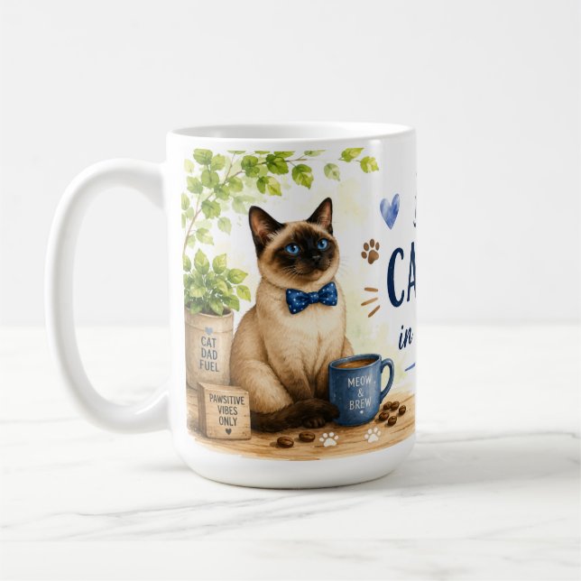 Father's Day for Cat Dad Coffee Mug (Left)
