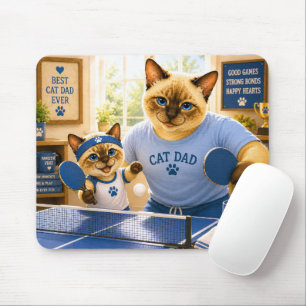 Father's Day for Cat Dad Ping Pong Lovers Mouse Pad